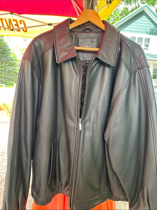 croft & barrow Other - Croft & Barrow Black Leather Bomber Jacket